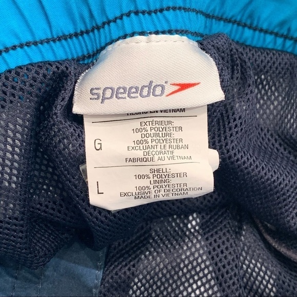 Speedo Swim Trunks Board Shorts Adult Size L Multicolor Nylon Mesh Lined Men - Picture 6 of 8